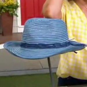 Physician Endorsed Convertible Cowgirl Electra Sunhat w/Trim Blue/Silver